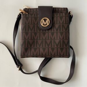 MKF Collection Crossbody Bag Purse Adjustable Strap Chocolate Brown Nadine Milan